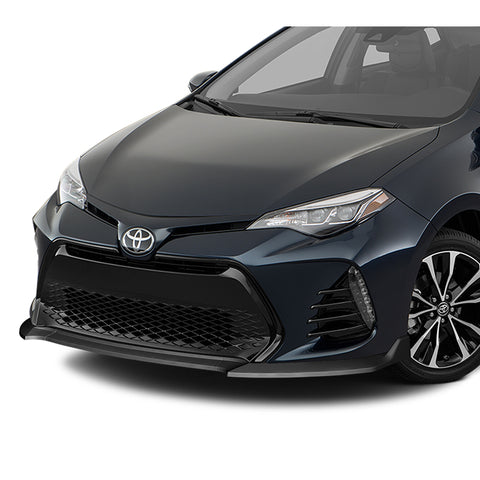 For 2017-2019 Toyota Corolla SE XSE GT-Style Matt Black Front Bumper Spoiler Lip + 86" x 4" Universal Black Side Skirt Extension Rocker Splitters Diffuser Lip 9pcs