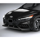 For 2021-2023 Hyundai Elantra N-Line Painted Black Front Bumper Lip Spoiler 3pcs