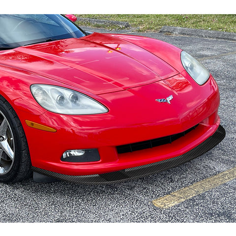 For 2005-2013 Corvette C6 ZR1-Style Base Carbon Painted Front Bumper Spoiler Lip  3pcs