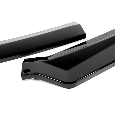 For 2011-2013 Hyundai Elantra Sedan Painted Black Front Bumper Body Spoiler Lip + 86" x 4" Universal Painted Black Side Skirt Extension Rocker Splitters Lip 9pcs