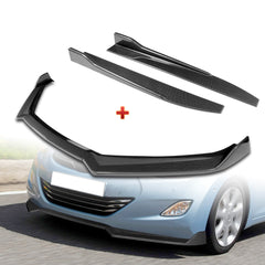 For 2011-2013 Hyundai Elantra Sedan Carbon Painted Front Bumper Body Spoiler Lip + 31"x4" Universal Carbon Style Side Skirt Rocker Splitters Diffuser Winglet Wind  5pcs
