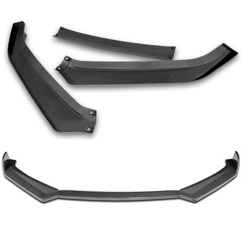 For 2011-2013 Hyundai Elantra Sedan Carbon Painted Front Bumper Body Spoiler Lip + 31"x4" Universal Carbon Style Side Skirt Rocker Splitters Diffuser Winglet Wind  5pcs