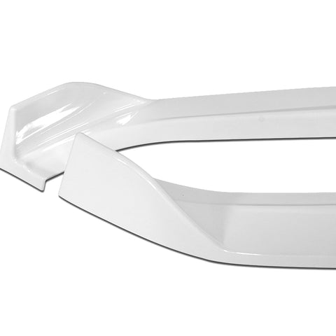 For 2011-2013 Hyundai Elantra Sedan Painted White Front Bumper Body Spoiler Lip + 86" x 4" Universal Painted White Side Skirt Extension Rocker Splitters Lip 9pcs