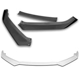 For 2011-2013 Hyundai Elantra Sedan Painted White Front Bumper Body Spoiler Lip + 86" x 4" Universal Painted White Side Skirt Extension Rocker Splitters Lip 9pcs