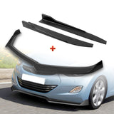 For 2011-2013 Hyundai Elantra Sedan Matt Black Front Bumper Spoiler Splitter Lip + 31" x 4" Universal Black Car side Skirt Rocker Splitters Diffuser Winglet Wind  5pcs