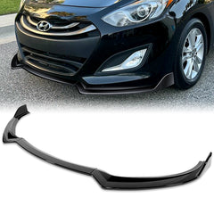 For 2013-2017 Hyundai Elantra GT Hatchback Painted BLK Front Bumper Spoiler Lip  3pcs