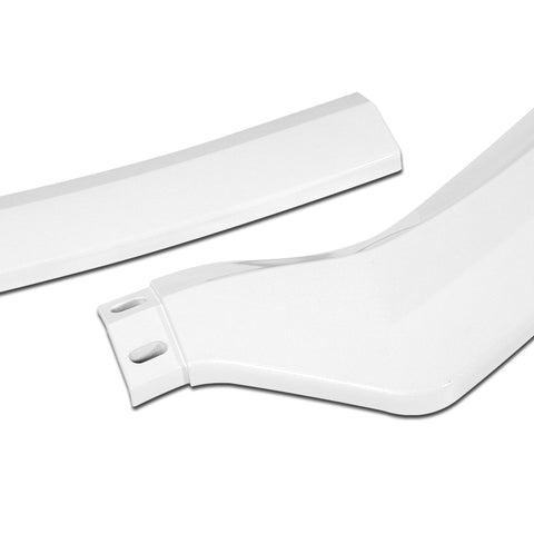 For 2013-17 Hyundai Elantra GT Hatchback Painted White Front Bumper Spoiler Lip + 31"x4" Universal Painted White Side Skirt Rocker Splitters Diffuser Winglet Wind  5pcs