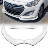 For 2013-17 Hyundai Elantra GT Hatchback Painted White Front Bumper Spoiler Lip + 31"x4" Universal Painted White Side Skirt Rocker Splitters Diffuser Winglet Wind  5pcs