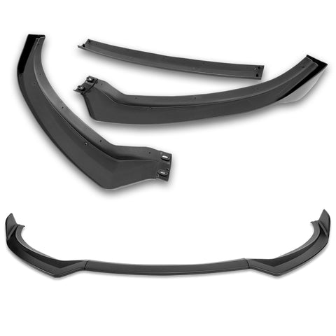 For 2013-2017 Hyundai Elantra GT Hatchback Matt Black Front Bumper Spoiler Lip + 86" x 4" Universal Black Side Skirt Extension Rocker Splitters Diffuser Lip 9pcs