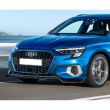 For 2022-2024 Audi A3 Sedan STP-Style Real Carbon Fiber Front Bumper Lip Spoiler   3pcs