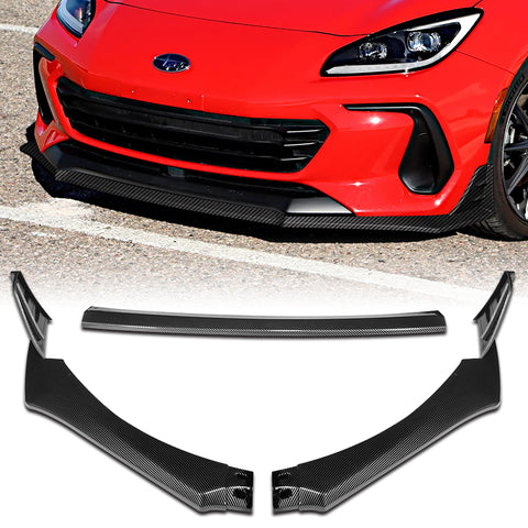 For 2022-2024 Subaru BRZ ST-Style Carbon Look Front Bumper Spoiler Splitter Lip  3 pcs