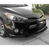 For 2014-2016 Kia Forte Koup Coupe STP-Style Painted Black Front Bumper Lip   3pcs