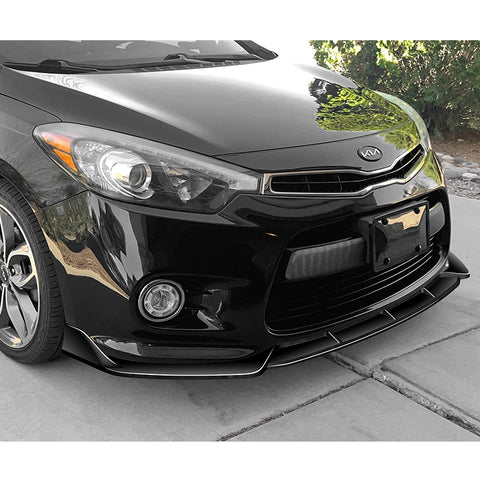 For 2014-2016 Kia Forte Koup Coupe STP-Style Painted Black Front Bumper Lip   3pcs