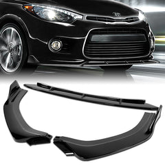 For 2014-2016 Kia Forte Koup Coupe STP-Style Painted Black Front Bumper Lip   3pcs