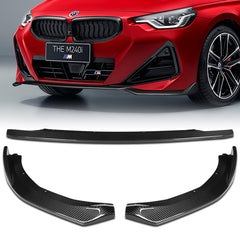 For 2022-2024 BMW 2-Series Coupe G42 M-Sport Real Carbon Fiber Front Bumper Lip  3pcs