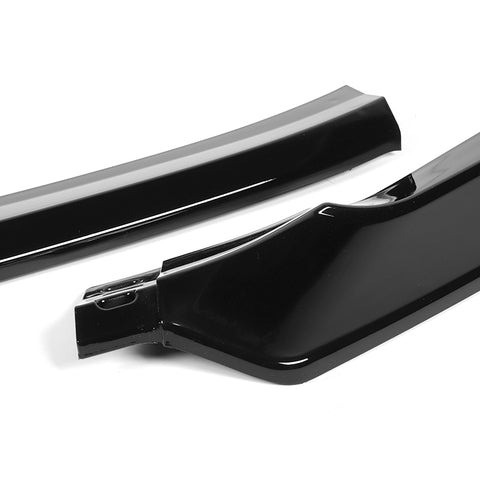 For 2022-2025 Subaru WRX ST-Style Painted BLK Front Bumper Spoiler Splitter Lip + 59" x 4" Universal Painted Black Side Skirt Extension Rocker Splitters Lip 9pcs