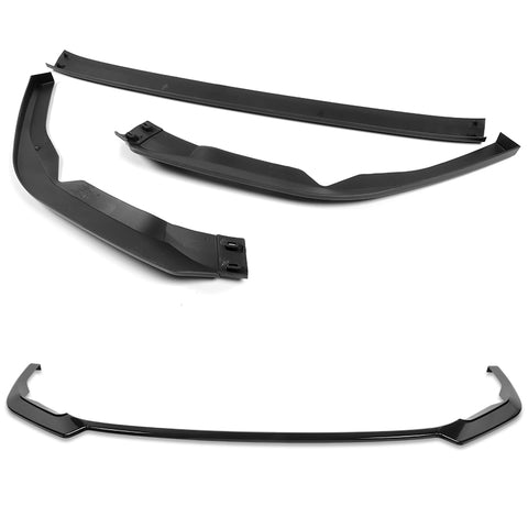 For 2022-2025 Subaru WRX ST-Style Painted BLK Front Bumper Spoiler Splitter Lip + 59" x 4" Universal Painted Black Side Skirt Extension Rocker Splitters Lip 9pcs