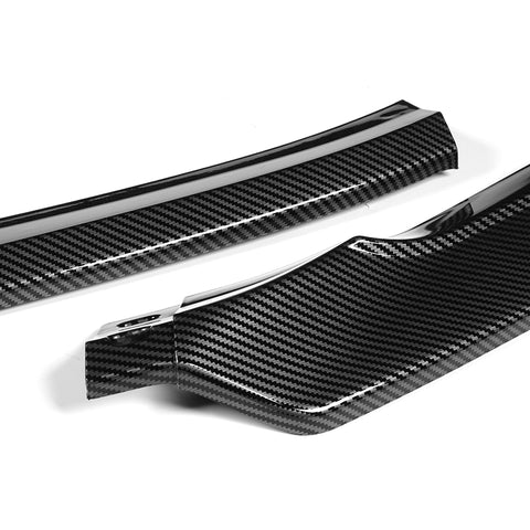 For 2022-2025 Subaru WRX ST-Style Carbon Look Front Bumper Spoiler Splitter Lip + 59" x 4" Universal Carbon Look Side Skirt Extension Rocker Splitters Lip 9pcs