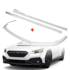 For 2022-2025 Subaru WRX ST-Style Painted WH Front Bumper Spoiler Splitter Lip + 86" x 4" Universal Painted White Side Skirt Extension Rocker Splitters Lip 9pcs