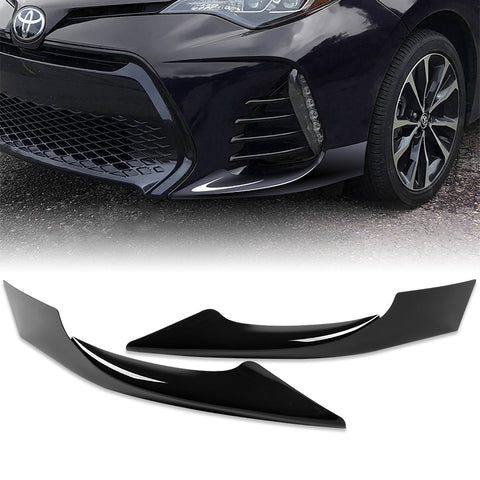 For 2017-2019 Toyota Corolla SE XSE Painted Black Front Bumper Side Aprons Lip  2pcs