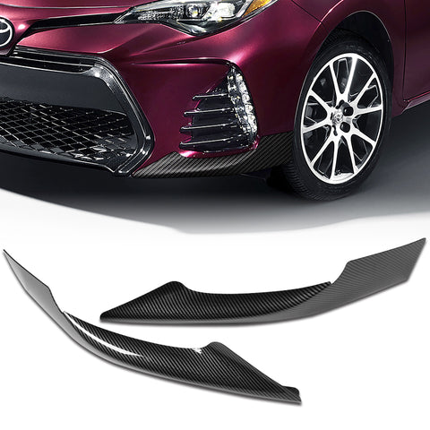 For 2017-2019 Toyota Corolla SE XSE Carbon Painted Front Bumper Side Aprons Lip  3pcs