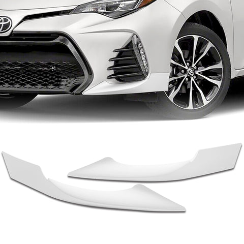 For 2017-2019 Toyota Corolla SE XSE Painted White Front Bumper Side Aprons Lip  2pcs
