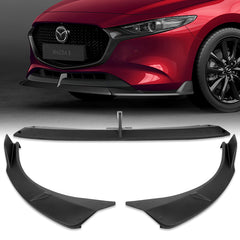 For 2019-2024 Mazda 3 Hatchback 5DR MS-Style Matt Black Front Bumper Lip Spoiler  3pcs