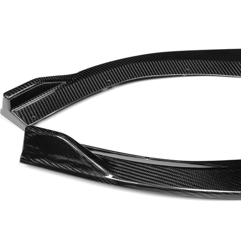 For 2021-2024 Volkswagen VW Golf GTI MK8 Carbon Fiber Front Bumper Lip Spoiler 3-pcs