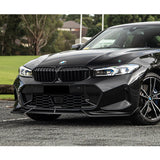For 2023-2024 BMW 3-Series G20 M-Sport GT-Style Painted Black Front Bumper Lip  3pcs