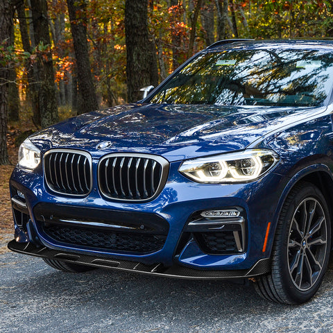 For 2018-2021 BMW X3 X4 G01 G02 M-Sport Carbon Fiber Front Bumper Lip Spoiler