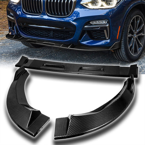 For 2018-2021 BMW X3 X4 G01 G02 M-Sport Carbon Fiber Front Bumper Lip Spoiler