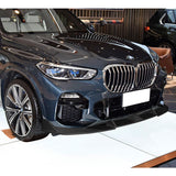 For 2019-2023 BMW X5 G05 M-Sport Carbon Look Front Bumper Lip Spoiler Splitter  3 pcs