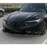 For 2023-2025 Acura Integra TR-Style Painted Black Front Bumper Lip Body Spoiler + 59" x 4" Universal Painted Black Side Skirt Extension Rocker Splitters Lip 9pcs