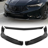 For 2023-2025 Acura Integra TR-Style Painted Black Front Bumper Lip Body Spoiler + 59" x 4" Universal Painted Black Side Skirt Extension Rocker Splitters Lip 9pcs