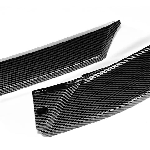 For 2023-2025 Acura Integra TR-Style Carbon Painted Front Bumper Lip Spoiler + 59" x 4" Universal Carbon Look Side Skirt Extension Rocker Splitters Lip 9pcs