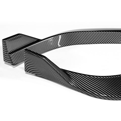 For 2023-2025 Acura Integra TR-Style Carbon Painted Front Bumper Lip Spoiler + 59" x 4" Universal Carbon Look Side Skirt Extension Rocker Splitters Lip 9pcs