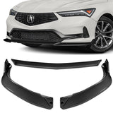 For 2023-2025 Acura Integra TR-Style Carbon Painted Front Bumper Lip Spoiler + 59" x 4" Universal Carbon Look Side Skirt Extension Rocker Splitters Lip 9pcs