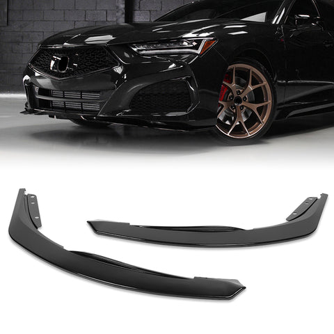 For 2021-2025 Acura TLX TS-Style Painted Black Front Bumper Lip Spoiler Splitter  2pcs