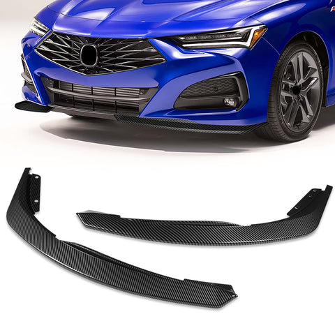 For 2021-2025 Acura TLX TS-Style Carbon Look Front Bumper Lip Spoiler Splitter  2pcs