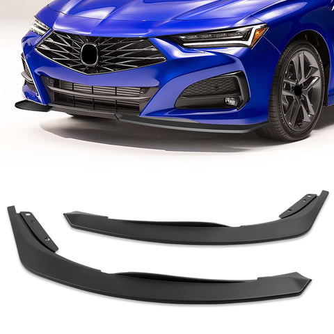 For 2021-2025 Acura TLX TS-Style Matt Black Front Bumper Lip Spoiler Splitter 2pcs