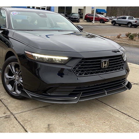 For 2023-2024 Honda Accord Sedan Painted Black Front Bumper Lip Body Kit Spoiler  3pcs