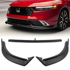 For 2023-2024 Honda Accord Matt Black Front Bumper Lip Body Kit Spoiler Splitter  3pcs