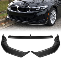 For 2023-2024 BMW 3-Series G20 Base GT-Style Painted Black Front Bumper Lip  3pcs