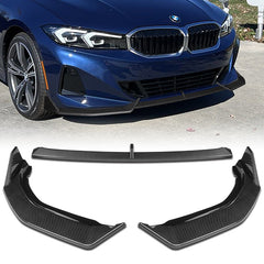 For 2023-2024 BMW 3-Series G20 Base GT-Style Carbon Painted Front Bumper Lip  3pcs