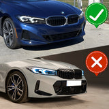 For 2023-2024 BMW 3-Series G20 Base GT-Style Carbon Painted Front Bumper Lip  3pcs
