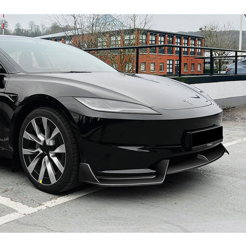 For 2024-2025 Tesla Model 3 Painted Black Front Bumper Lip Spoiler Splitter  3pcs