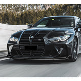 For 2021-2024 BMW M3 M4 G80 G82 G83 Painted Black Front Lower Bumper Lip Spoiler  3pcs