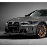 For 2021-2024 BMW M3 M4 G80 G82 G83 Carbon Look Front Lower Bumper Lip Spoiler  3pcs