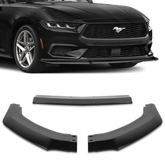 For 2024-2025 Ford Mustang ECO Painted Black Front Bumper Lip Spoiler Splitter  3pcs