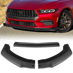 For 2024-2025 Ford Mustang ECO Carbon Painted Front Bumper Lip Spoiler Splitter  3pcs